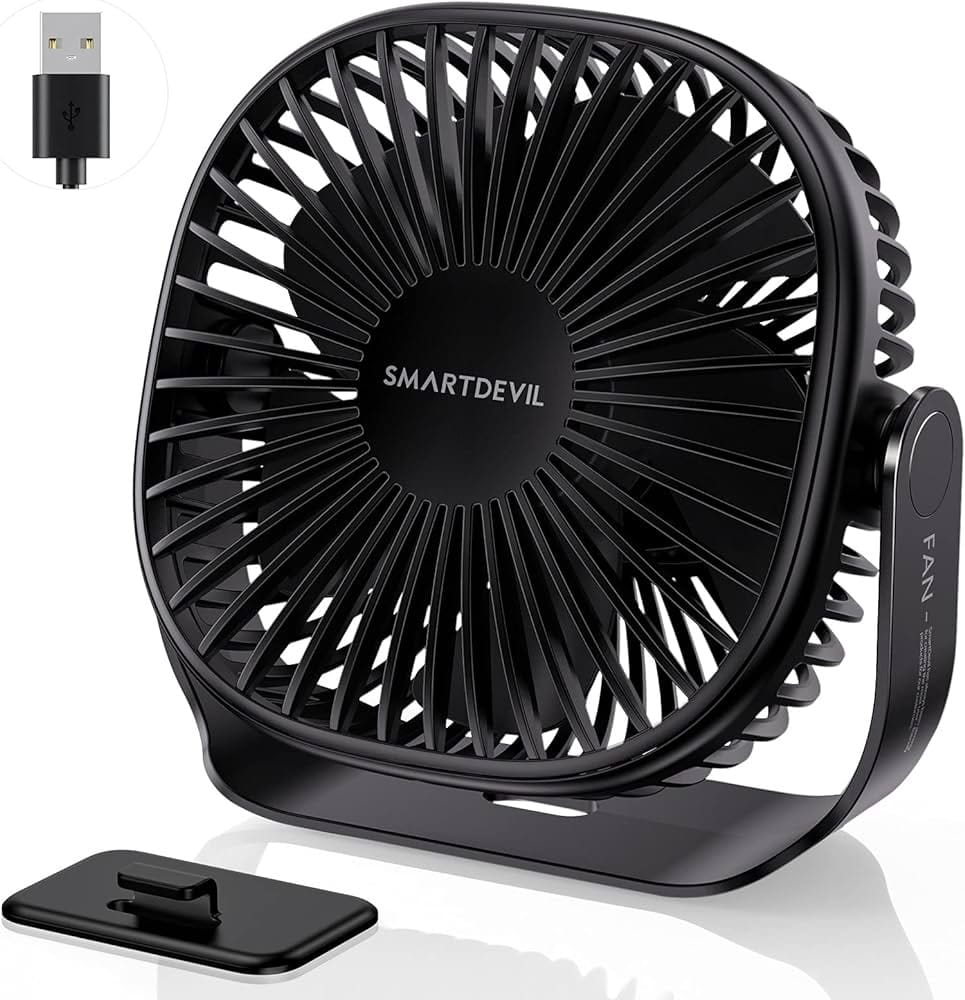 50%OFF SmartDevil Desk Fan, USB Desk Fan USB Small Fan, 3 Speed Portab...