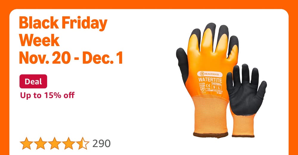 Size XL Blackrock Waterproof Thermal Work Gloves,