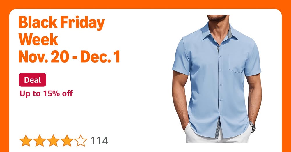 Men’s short sleeve shirt. Assorted colours and sizes.