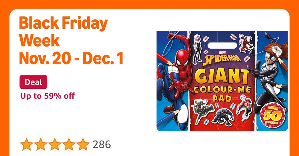 Marvel Spider-Man: Giant Colour-Me Pad