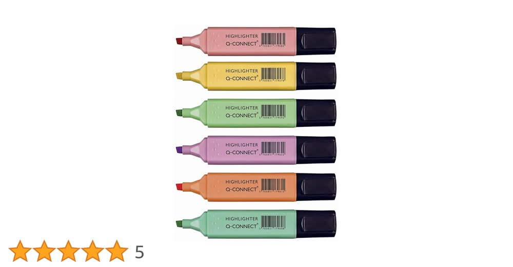 Q-Connect Pastel Highlighters (Pack of 6)