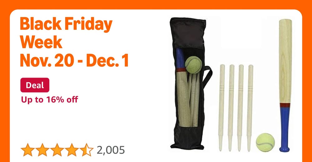 6 Piece Wooden Rounders Set & Carry Bag