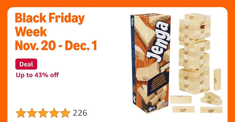 Official Hasbro Games Jenga Game with Digital Die