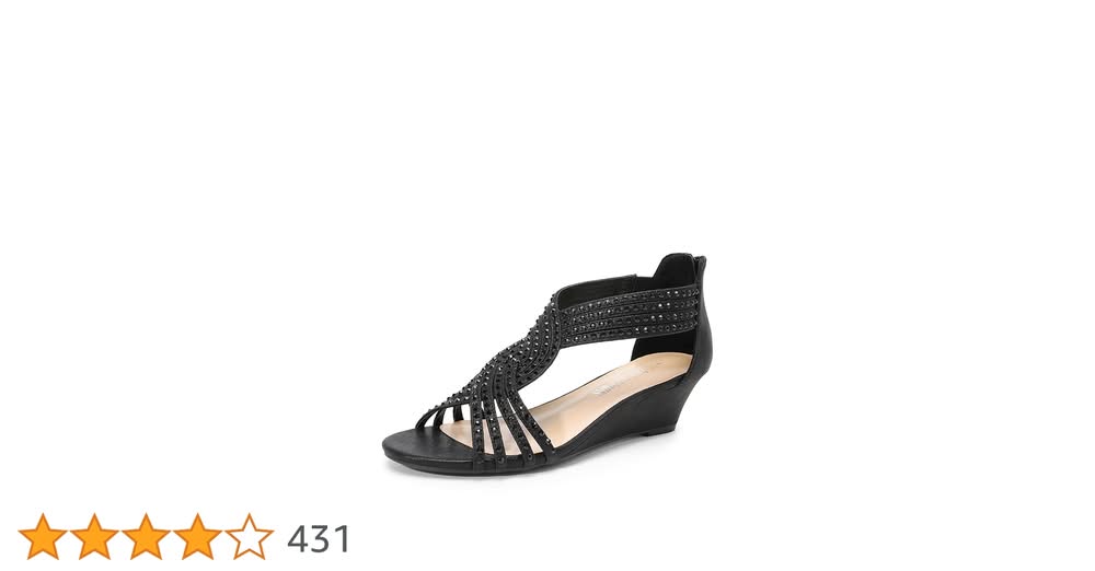 Women’s wedge sandals. Black or silver