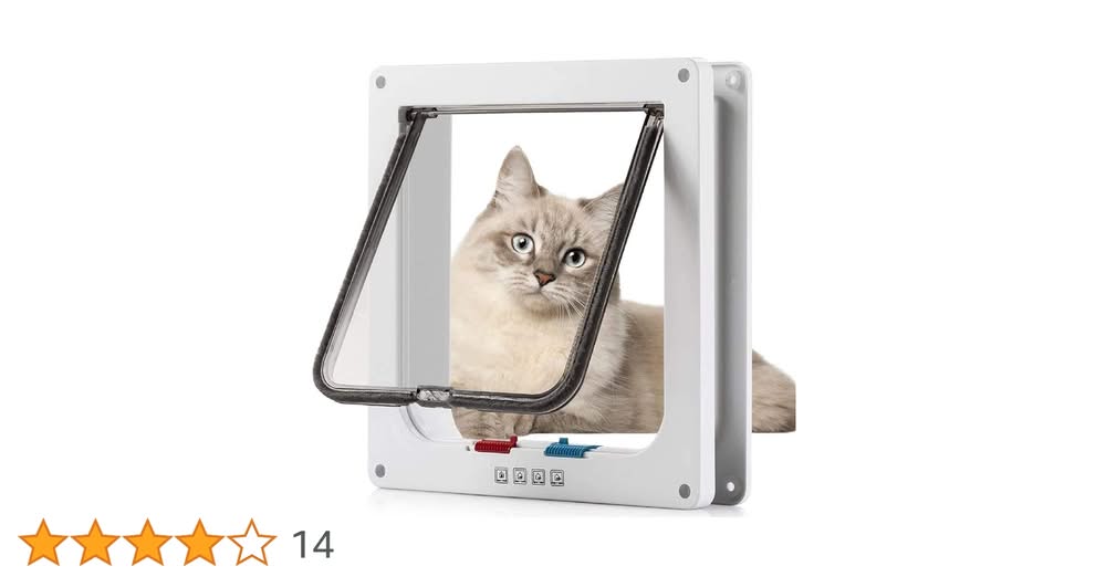 Cat flap, large, with lock
